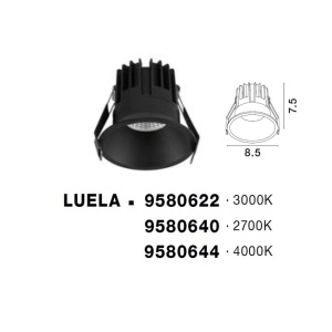 Spot LED incastrabil tavan fals / plafon LUELA 3000K negru 141180 universul-luminii.ro