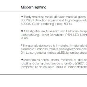 Spot LED rotativ pentru exterior IP54 Spin grafit 228260 universul-luminii.ro