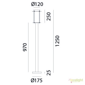 Stalp de exterior, inaltime 125cm cu protectie IP44, Loggia 264.11.OO 47480 universul-luminii.ro