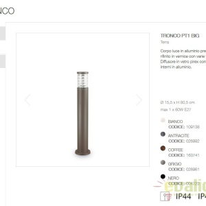 Stalp exterior design modern TRONCO PT1 H80 COFFEE 163741 47190 universul-luminii.ro