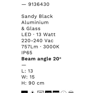 Stalp exterior H-90cm LED IP54 Rob 251240 universul-luminii.ro