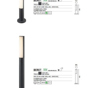 Stalp exterior IP54, LED H-90cm Beret 75523 55400 universul-luminii.ro
