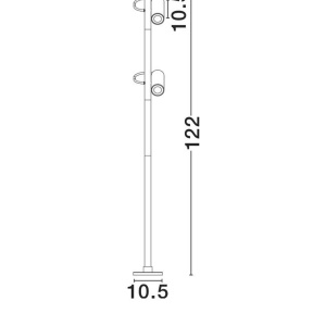 Stalp exterior Spot directionabil IP65 DARMA 2 H-122cm 251100 universul-luminii.ro