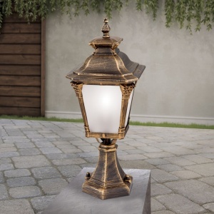 Stalp exterior stil clasic IP23 H57cm Aiko AL 11-1139/1 Patina OR 173680 universul-luminii.ro