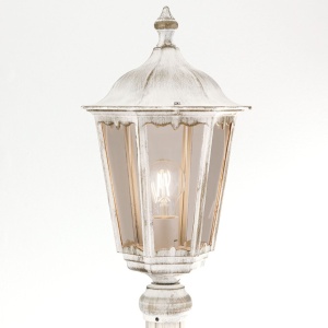 Stalp exterior stil clasic IP43 H195 Puchberg AL 11K/82506 weiß-gold/rauch OR 631120 universul-luminii.ro