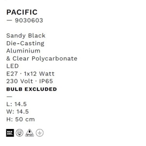 Stalp iluminat exterior decorativ IP65 PACIFIC H-50cm 229630 universul-luminii.ro