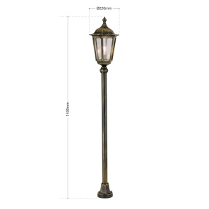 Stalp iluminat exterior stil clasic IP43 H140 Puchberg AL 11K/82576 schwarz-gold/rauch OR 631240 universul-luminii.ro