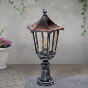 Stalp iluminat exterior stil clasic IP43 H52 Hermine AL 11K/82513/A schwarz-silber OR 183280 universul-luminii.ro