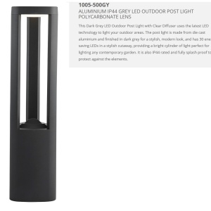 Stalp LED de exterior IP54 Michigan H-50cm 1005-500GY SRT 74710 universul-luminii.ro