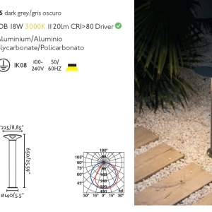 Stalp LED exterior design modern decorativ IP65 LOTUS 71225 189490 universul-luminii.ro