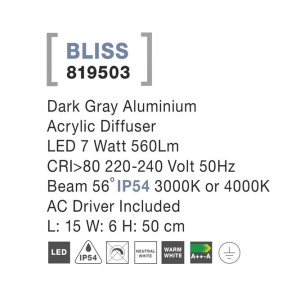 Stalp LED iluminat ambiental de exterior IP54 BLISS NVL-819503 79110 universul-luminii.ro