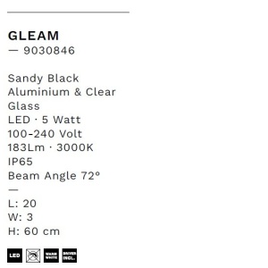 Stalp LED iluminat exterior decorativ IP65 GLEAM H-60cm 229580 universul-luminii.ro