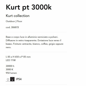 Stalp LED iluminat exterior, IP54 Kurt pt 3000k negru 56490 universul-luminii.ro