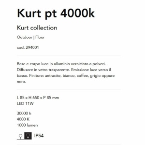 Stalp LED iluminat exterior, IP54 Kurt pt 4000k cafeniu 56510 universul-luminii.ro