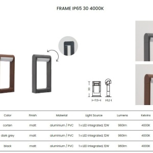Stalp LED iluminat exterior IP65 FRAME 30 4000K CORTEN - Img 2