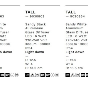 Stalp LED iluminat exterior modern IP54 TALL H-30cm 179410 universul-luminii.ro