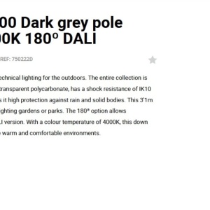 Stalp LED iluminat exterior simetric 180º IP65 RUSH 310cm 4000K DALI 129080 universul-luminii.ro