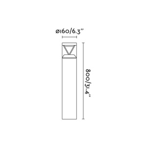 Stalp LED iluminat exterior simetric 360º IP65 RUSH 80cm 2700K CASAMBI 218090 universul-luminii.ro