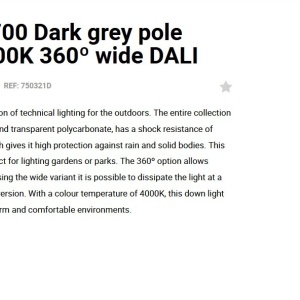 Stalp LED iluminat exterior simetric 360º wide IP65 RUSH 370cm 4000K DALI 129230 universul-luminii.ro