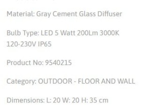 Stalp LED mic pentru exterior design modern IP65 Bev gri 20x20cm 219190 universul-luminii.ro
