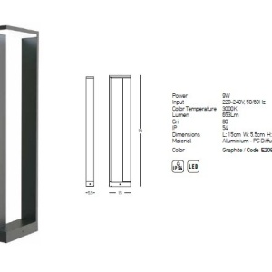 Stalp LED pentru iluminat exterior decorativ IP54 Remy H-78cm 153870 universul-luminii.ro