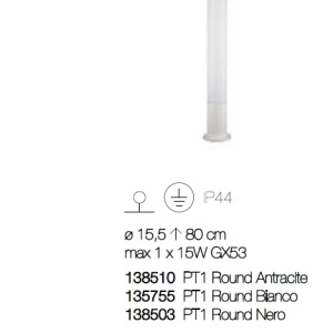 Stalp modern de exterior cu protectie IP44 EDO OUTDOOR PT1 ROUND antracit 138510 176190 universul-luminii.ro