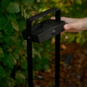 Stalp solar cu senzor de miscare, protectie IP44, Saulio negru 244200 universul-luminii.ro