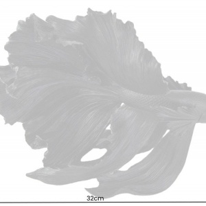 Statueta decorativa extravaganta Fisch Crowntail 35cm, negru - Img 2