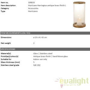 Suport lumanare design LUX Harrington L 108033 HZ - Img 2