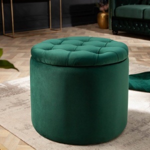 Taburete cu spatiu de depozitare Modern Barock 50cm, verde inchis - Img 6