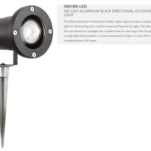 Tarus LED cu Proiector pentru iluminat exterior Outdoor 5001BK-LED SRT 75000 universul-luminii.ro