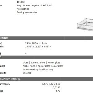Tava design LUX Cora Rectangular, nickel 111642 HZ - Img 5
