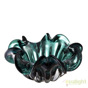 Vas decorativ design elegant Triada verde diam.21cm 112571 HZ - Img 2