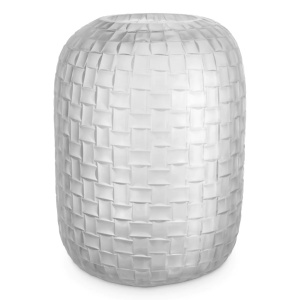 Vas decorativ design LUX realizat manual din sticla Varese L frosted