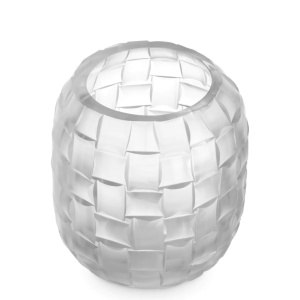 Vas decorativ design LUX realizat manual din sticla Varese S frosted - Img 5