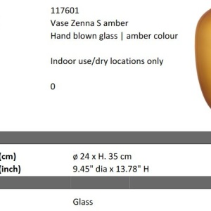Vas decorativ din sticla design LUX Zenna S, amber - Img 2