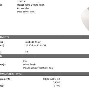 Vaza, Vas decorativ din lut Reine L 114275 HZ - Img 4