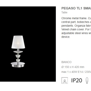 Veioza cristal Venezian PEGASO TL1 SMALL 059266 44400 universul-luminii.ro