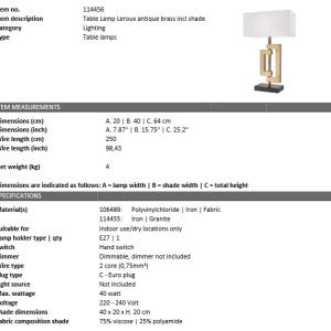 Veioza design LUX Leroux, alama antica 114456 HZ 191790 universul-luminii.ro