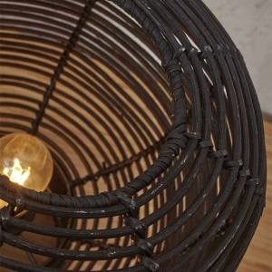 Veioza eco din bambus cu ratan Tanami h.30cm, black 121610 universul-luminii.ro