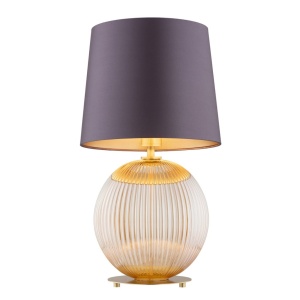 Veioza eleganta realizata manual Hampton, bej miere/ pruna-violet