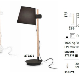 Veioza, Lampa de masa AXEL TL1 BIANCO 101090 universul-luminii.ro