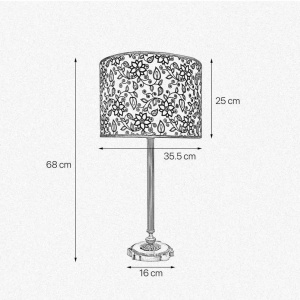 Veioza, Lampa de masa cu abajur elegant Floral Large - Img 2