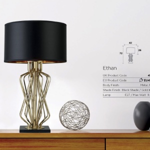 Veioza / Lampa de masa decorativa design elegant Ethan EU4110GO SRT 43220 universul-luminii.ro