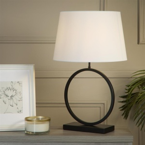 Veioza/Lampa de masa decorativa Elegant negru/alb - Img 2