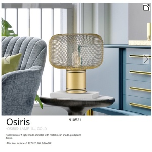 Veioza/Lampa de masa design decorativ modern Osiris aurie 214310 universul-luminii.ro