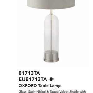 Veioza/Lampa de masa design decorativ Oxford nickel/taupe 139840 universul-luminii.ro