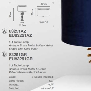 Veioza/Lampa de masa design lux elegant Belle alama/verde 148920 universul-luminii.ro