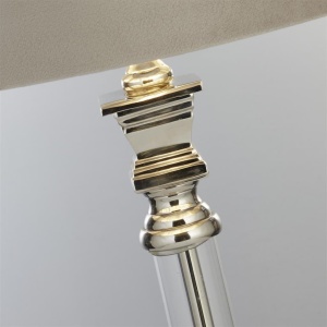 Veioza/Lampa de masa design lux elegant Belle crom/taupe 148780 universul-luminii.ro