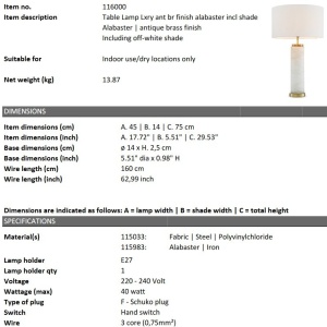 Veioza, Lampa de masa design LUX Lxry, alabastru 115810 universul-luminii.ro